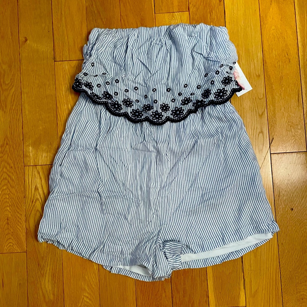 Blue strapless Jessica Simpson romper